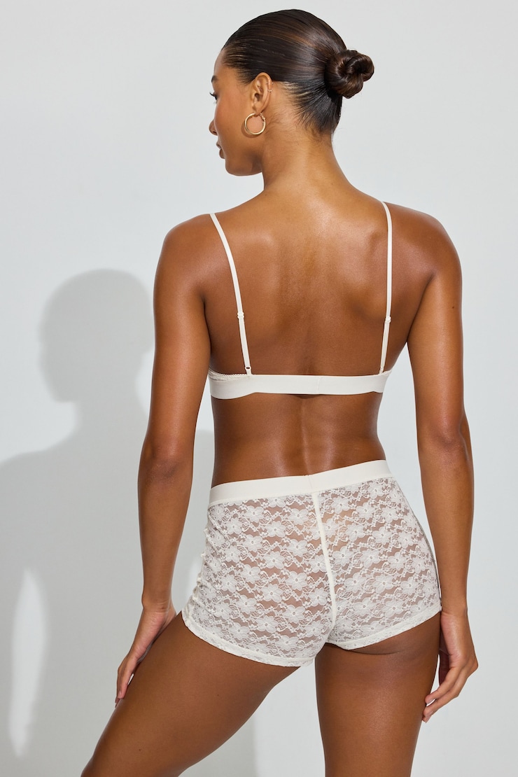 Lace Shorts Beige - Image 3