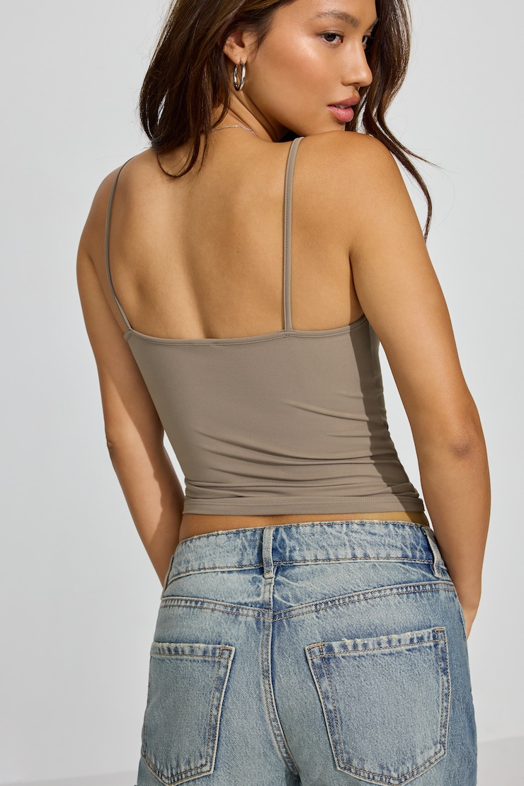 Sleek Scoop Cami Top Beige - Image 3