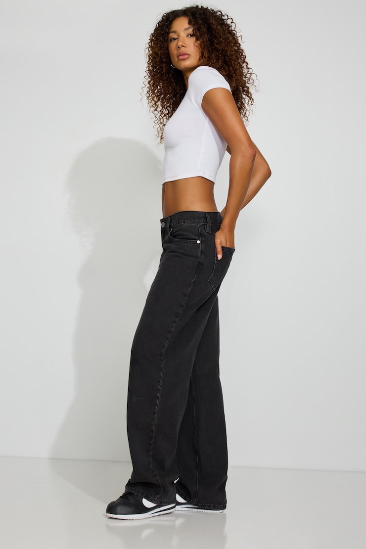 Low Rise Baggy Jeans Black - Image 2