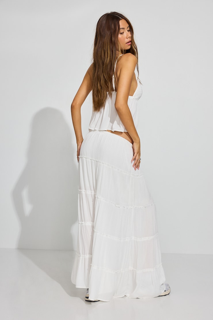 Tiered Maxi Skirt White - Image 3