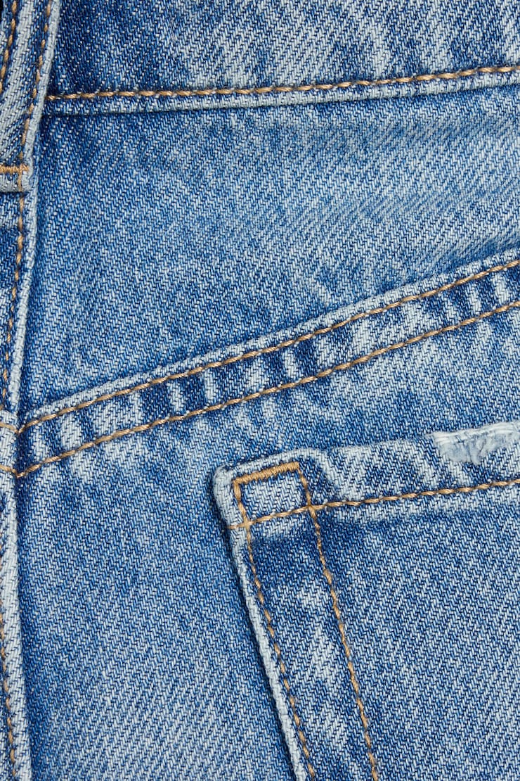 Denim Relaxed A-Line Shorts Blue - Image 4