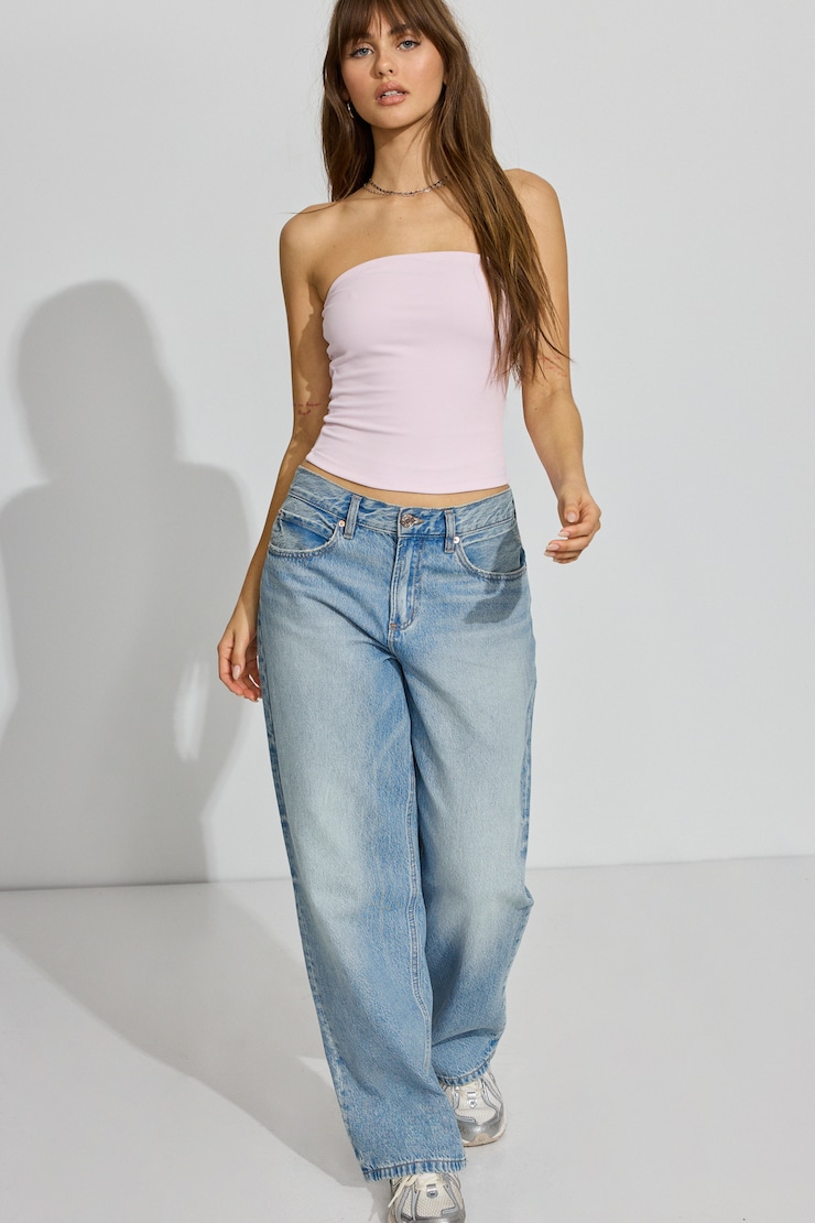 Sleek Longline Tube Top Pink - Image 3