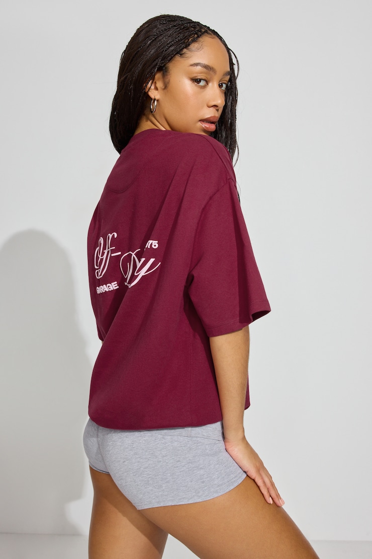 Oversized Boyfriend Tee Red - Image 3