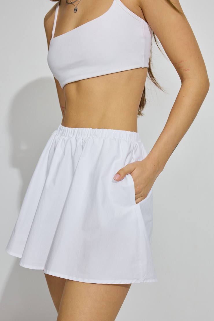 Peyton Poplin Skort White - Image 3