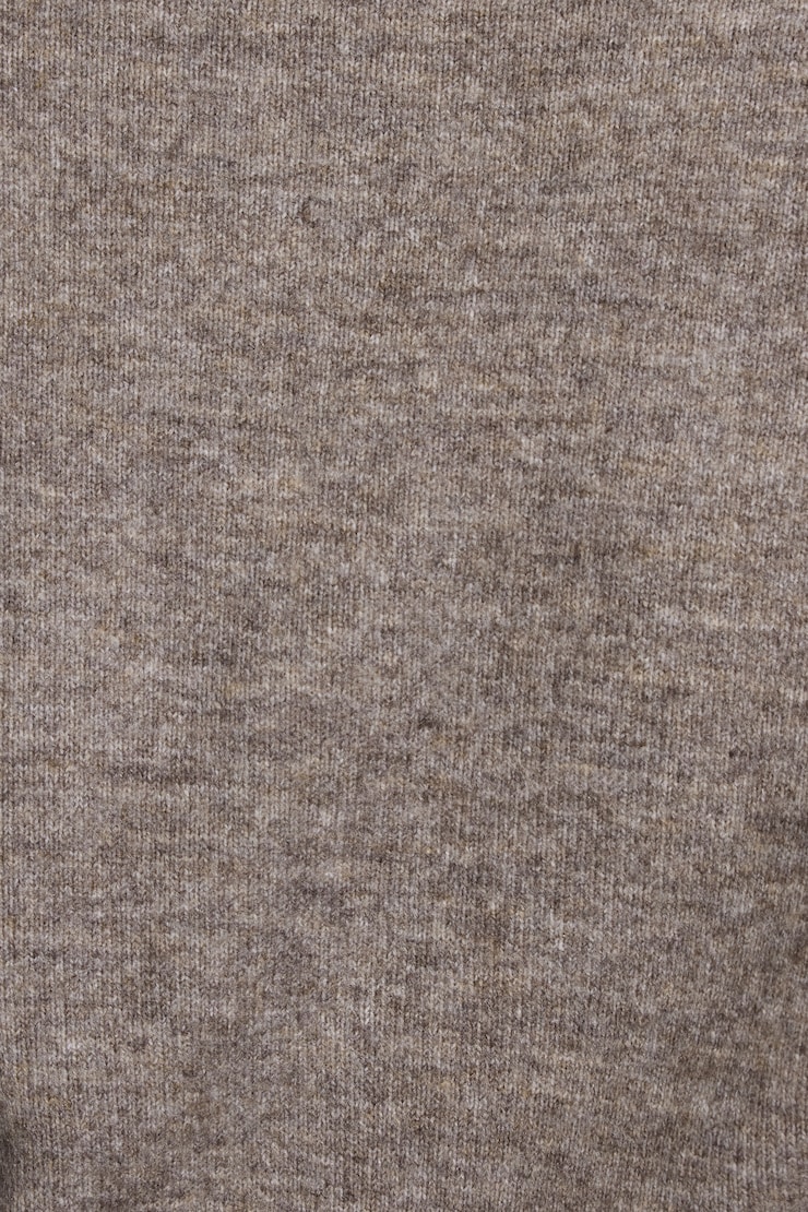 Long Sleeve Spongy Henley Sweater Brown - Image 4