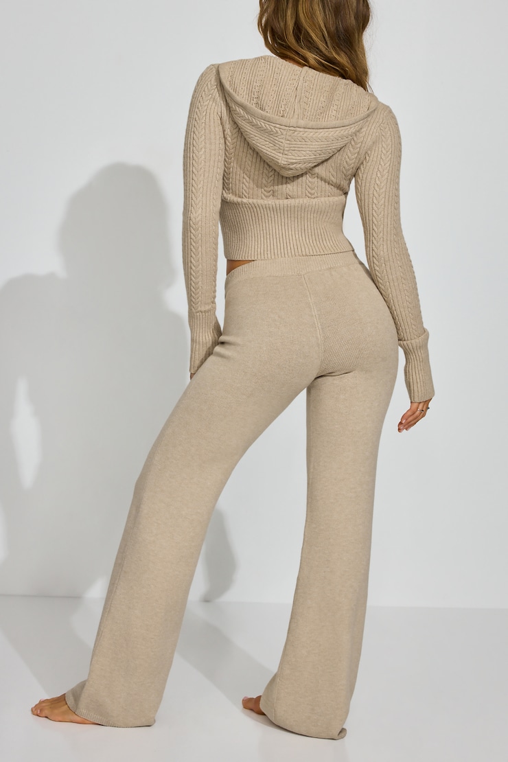 Straight Leg Sweater Pants BROWN - Image 3