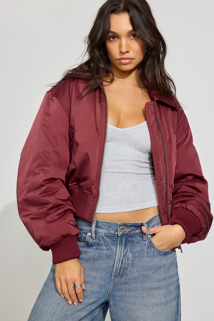 Bomber Jacket Burgundy - Image 7