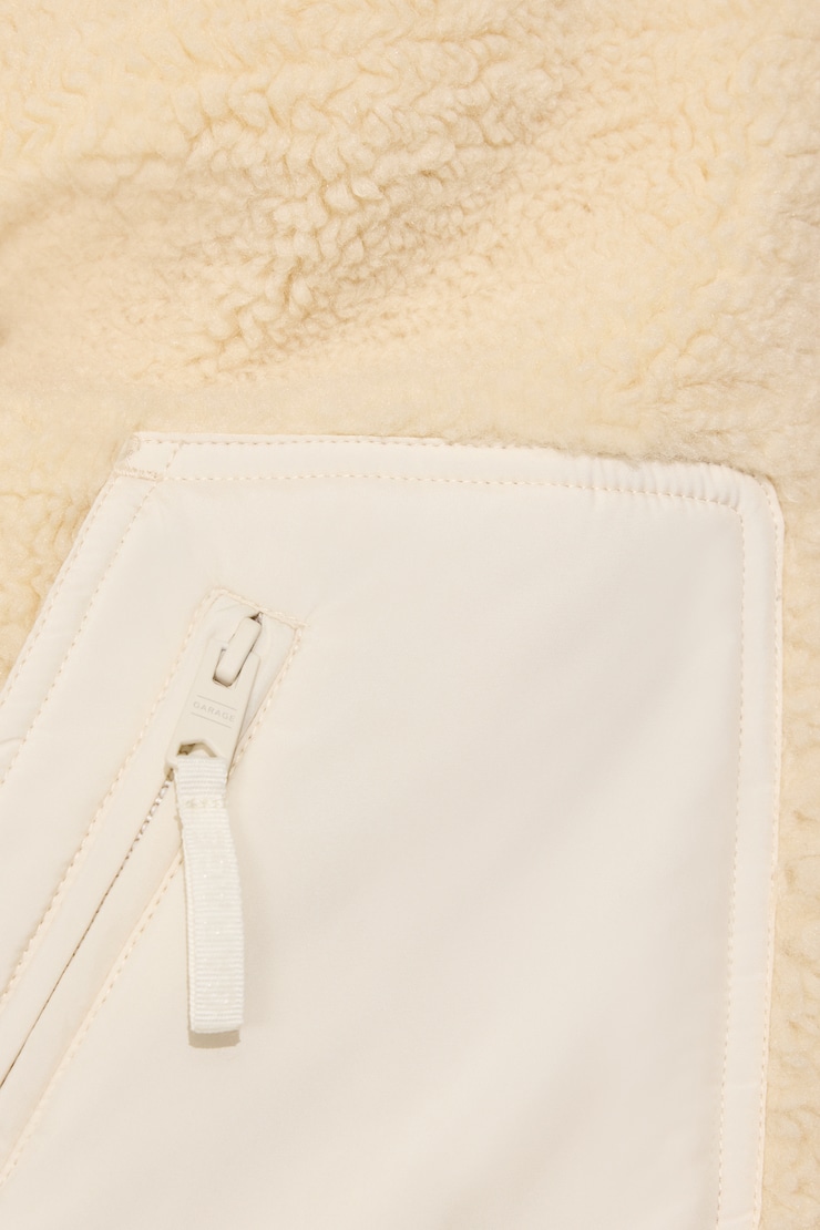 Sherpa Mixed Media Jacket White - Image 5