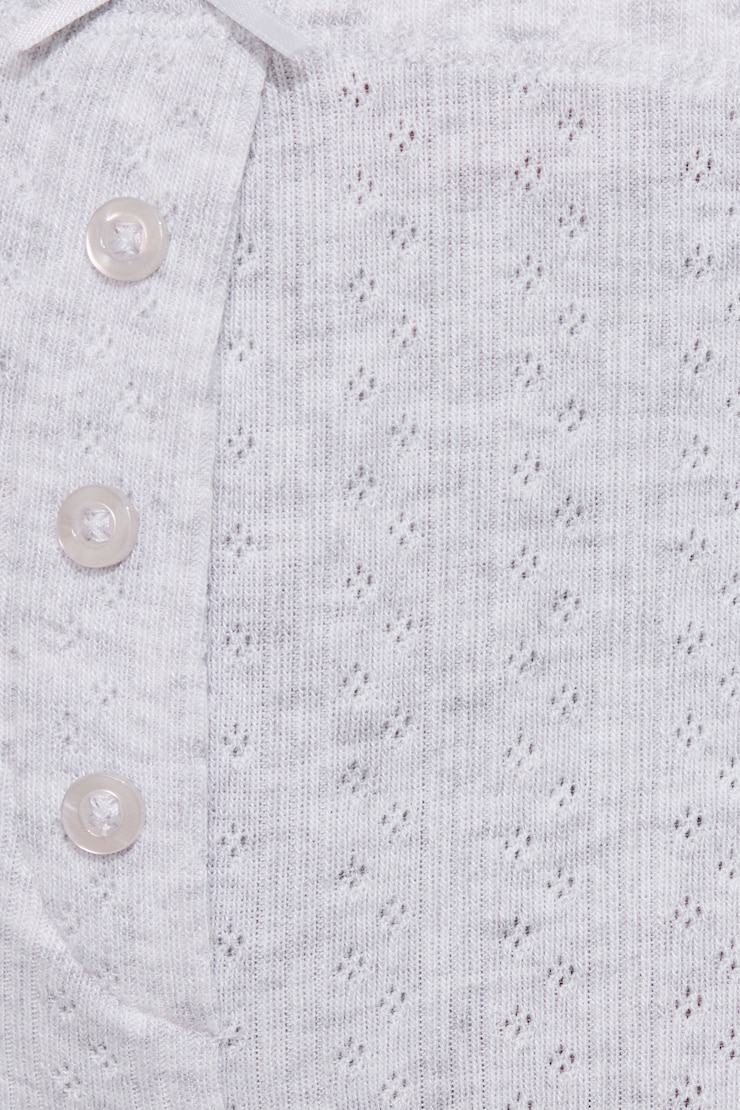 Tiny Pointelle Lettuce Edge Shorts Gray - Image 4