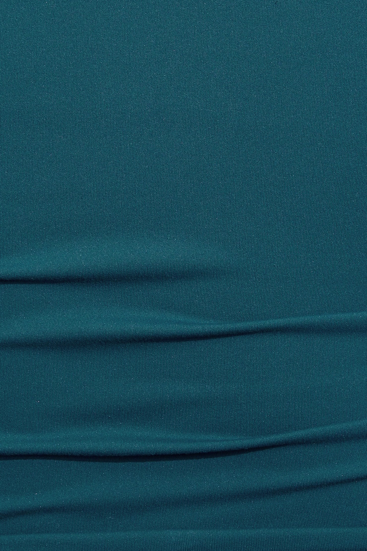 Sleek V-Neck Long Sleeve Top BLUE - Image 4