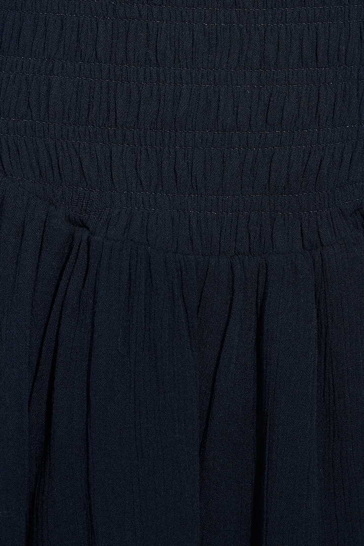 Kenzie Smocked Tiered Romper Dress Navy - Image 5