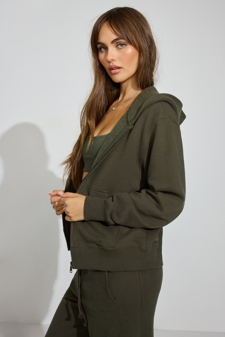 SoftTerry Iconic Full Zip Hoodie Green - Image 3