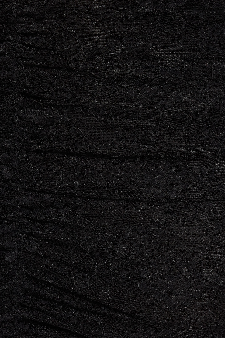 Scarlet Lace Plunge Mini Dress Black - Image 4