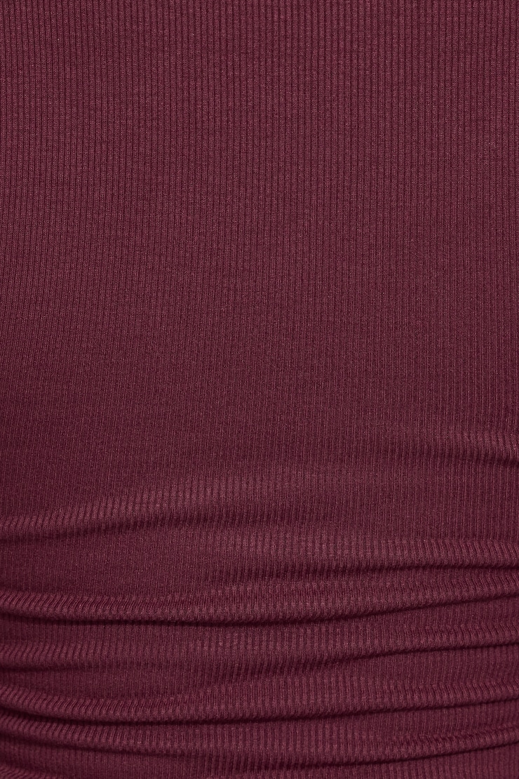 Crossover Long Sleeve Top Burgundy - Image 4