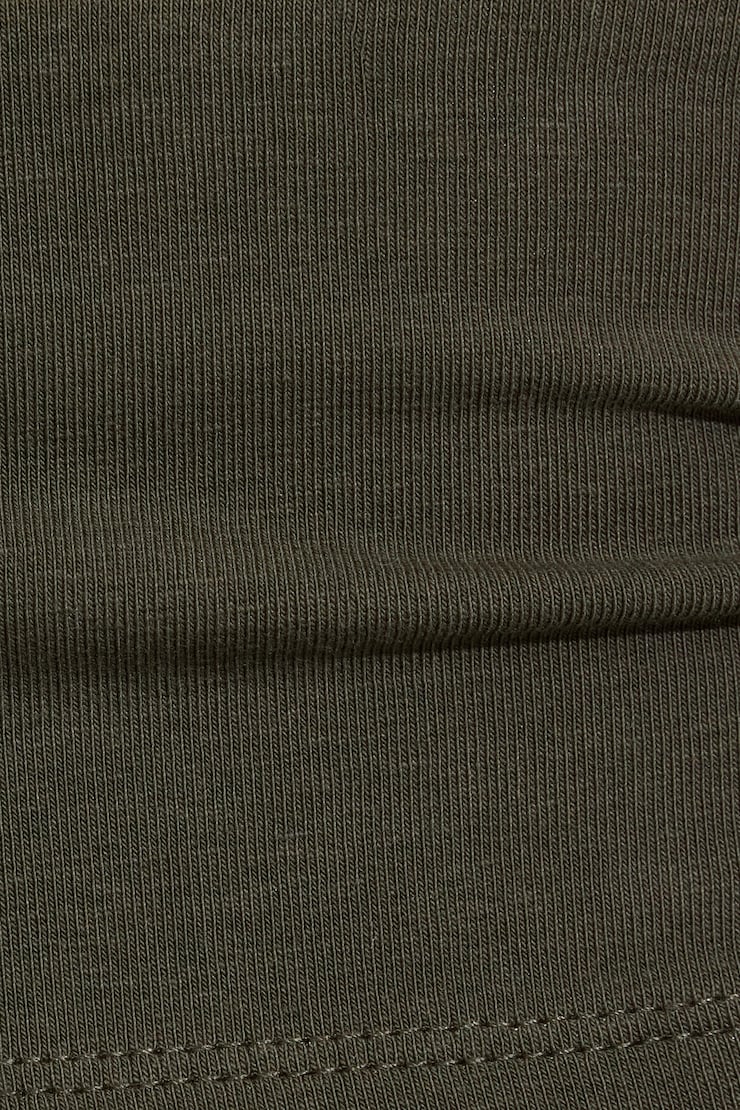 Crew Neck Open Back Short Sleeve Top Green - Image 4