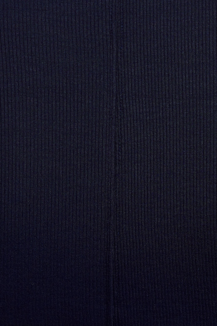 Serene Deep V-Neck Long Sleeve Top Navy - Image 4