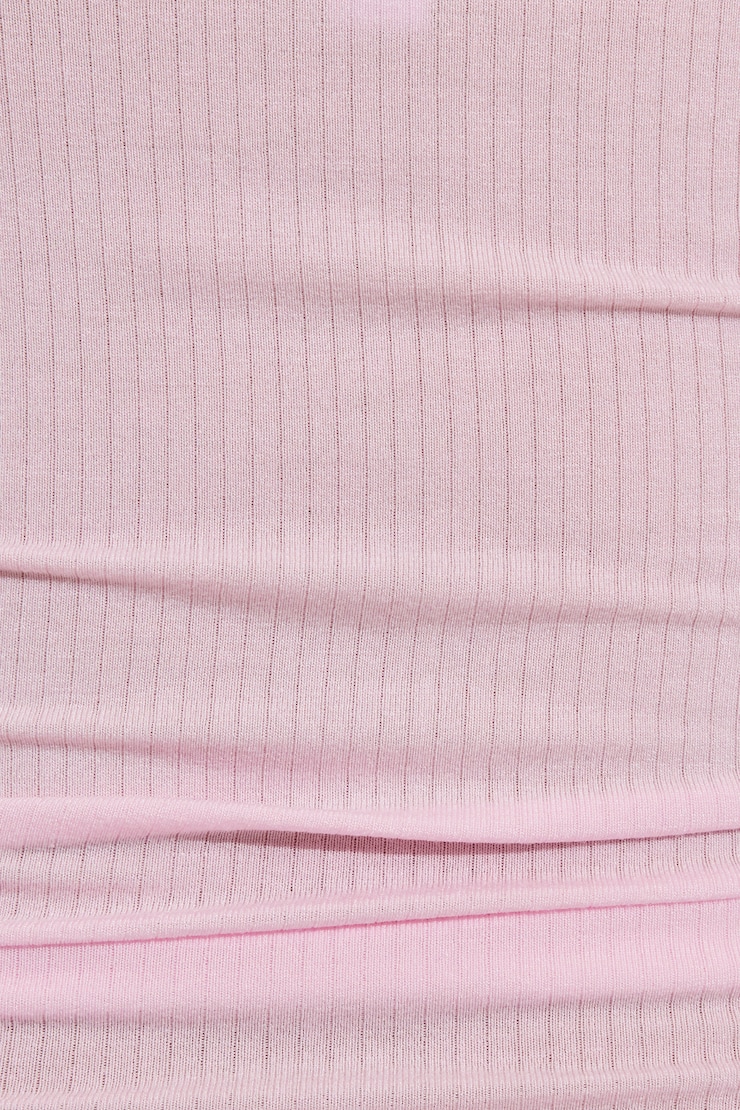 Sheer Ribbed Cami Top Pink - Image 5