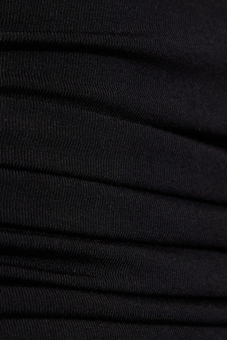 Ruched Drop Waist Romper Dress Black - Image 4