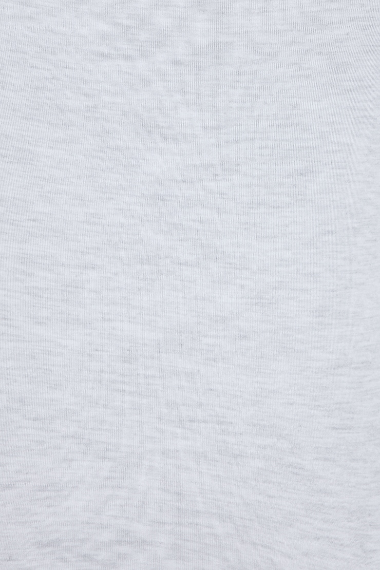 Smooth Open Neck Long Sleeve Tee Gray - Image 4