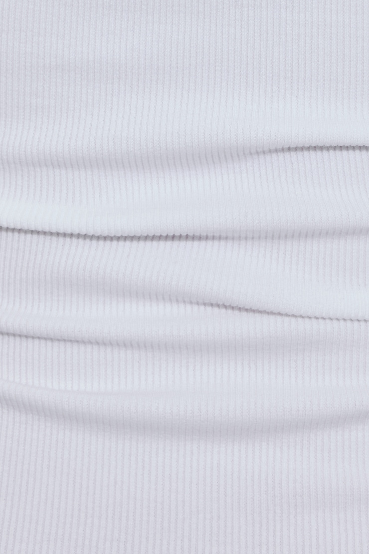 Square Neck Ribbed Tank Top White - Image 4