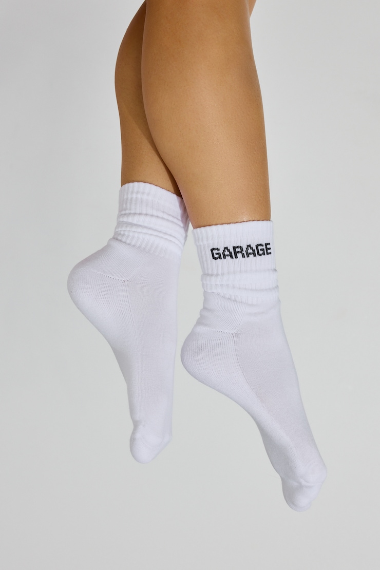 Garage Logo Crew Sock Black