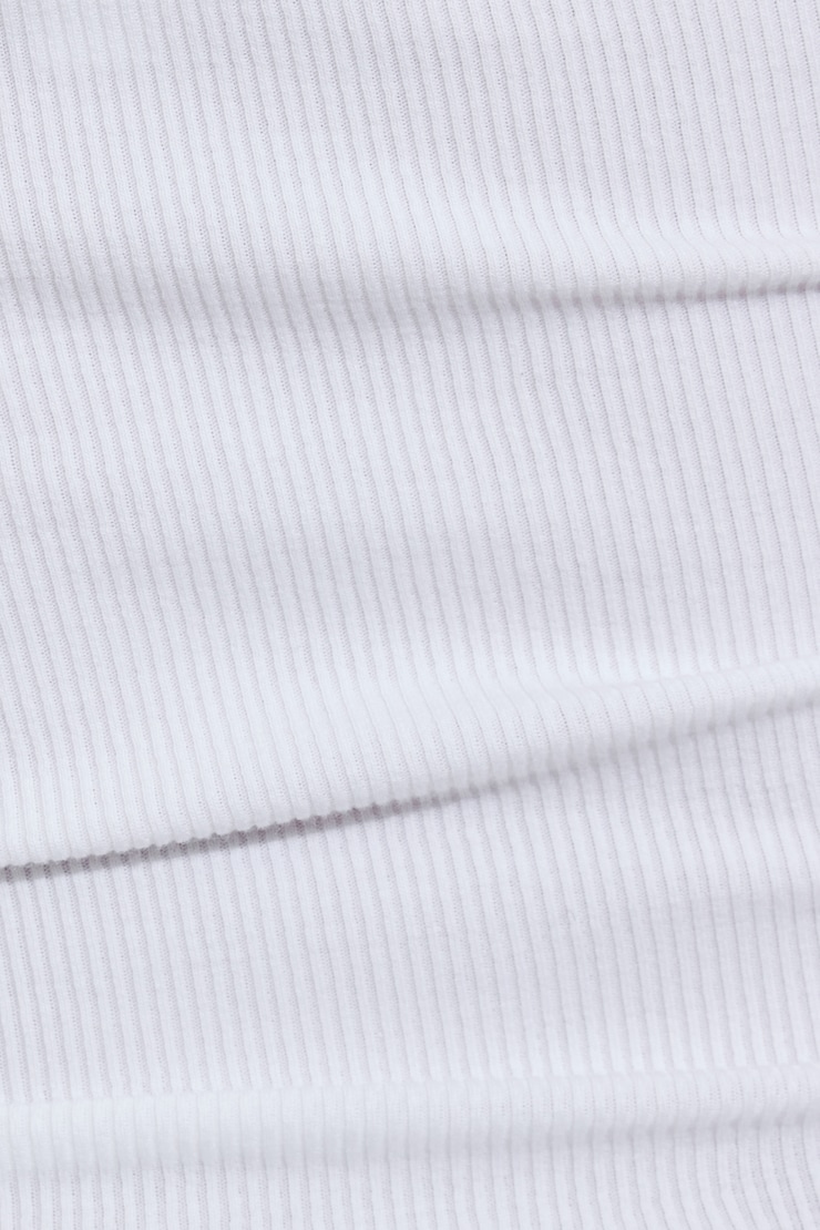 Scoop Ribbed Halter Top White - Image 4