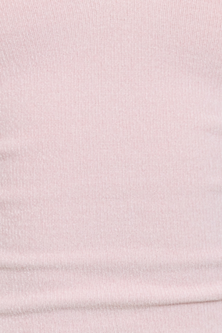 Chenille Tiny Strap V-Neck Cami Top Pink - Image 4