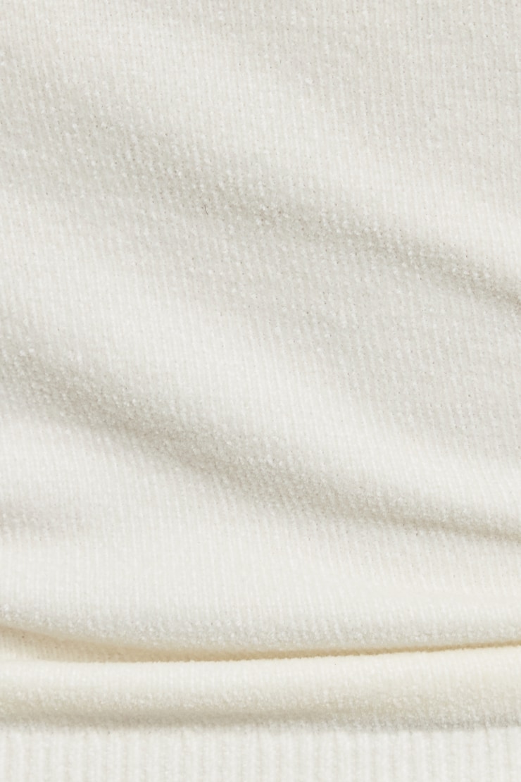 Chenille Tiny Strap V-Neck Cami Top Beige - Image 4