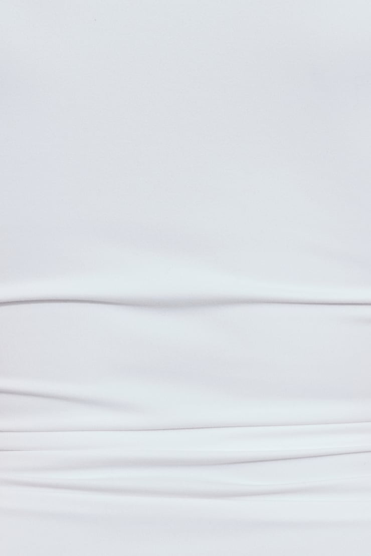 Sleek V-Neck Short Sleeve Top White - Image 4