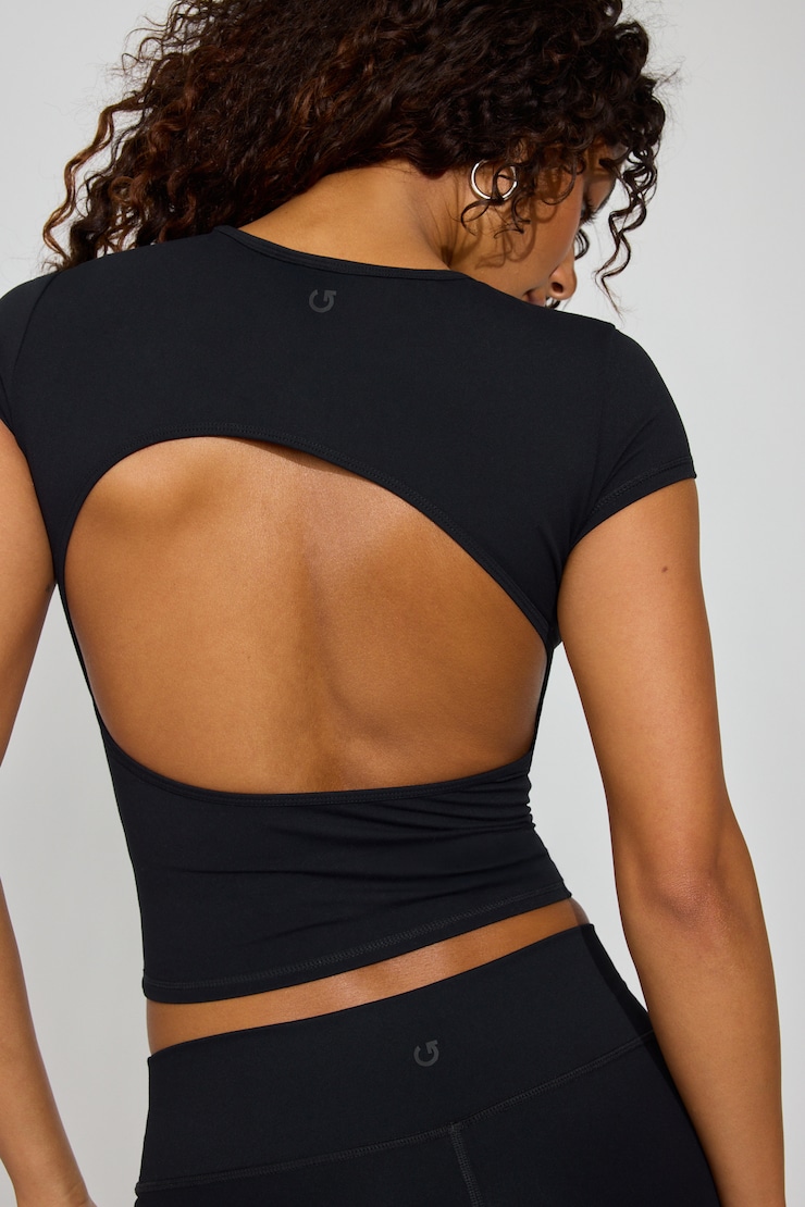 SoftActive Open Back Tee Black - Image 3