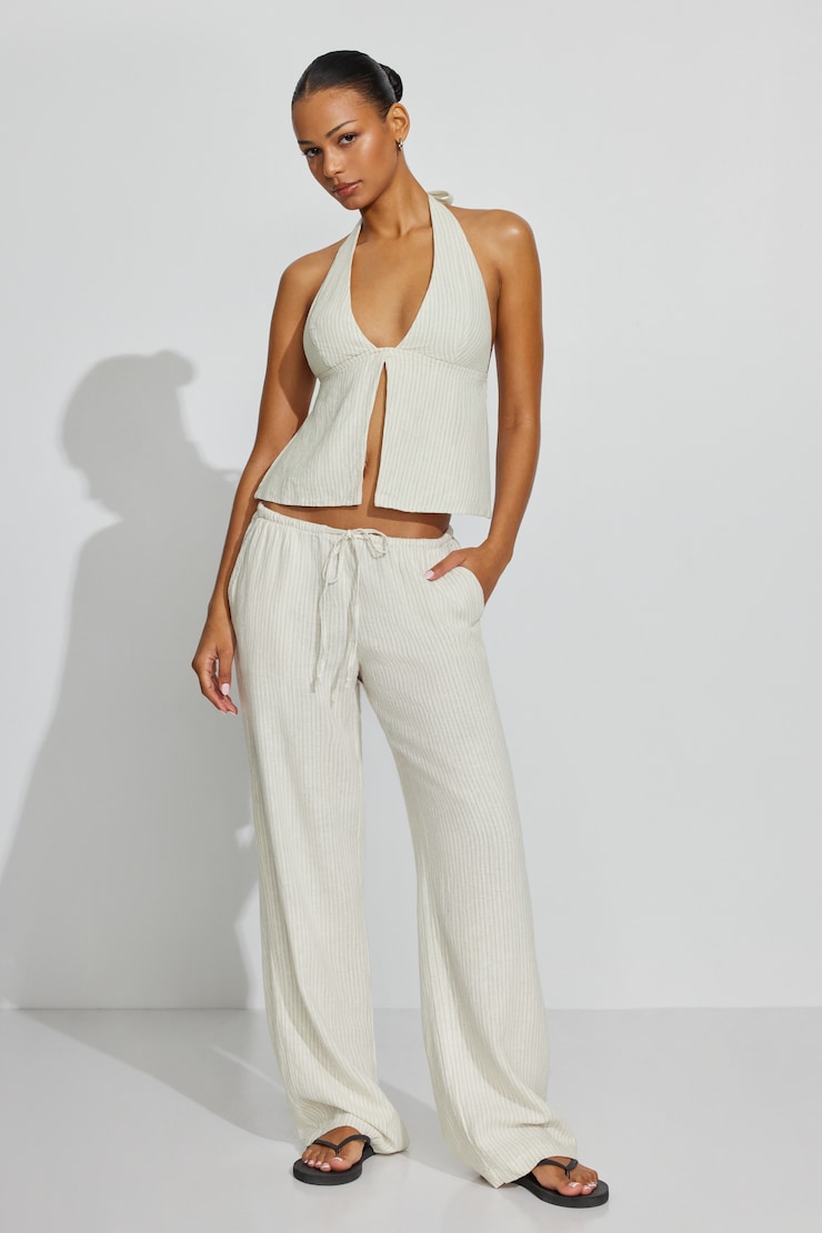Clean Linen Pants Beige - Image 2