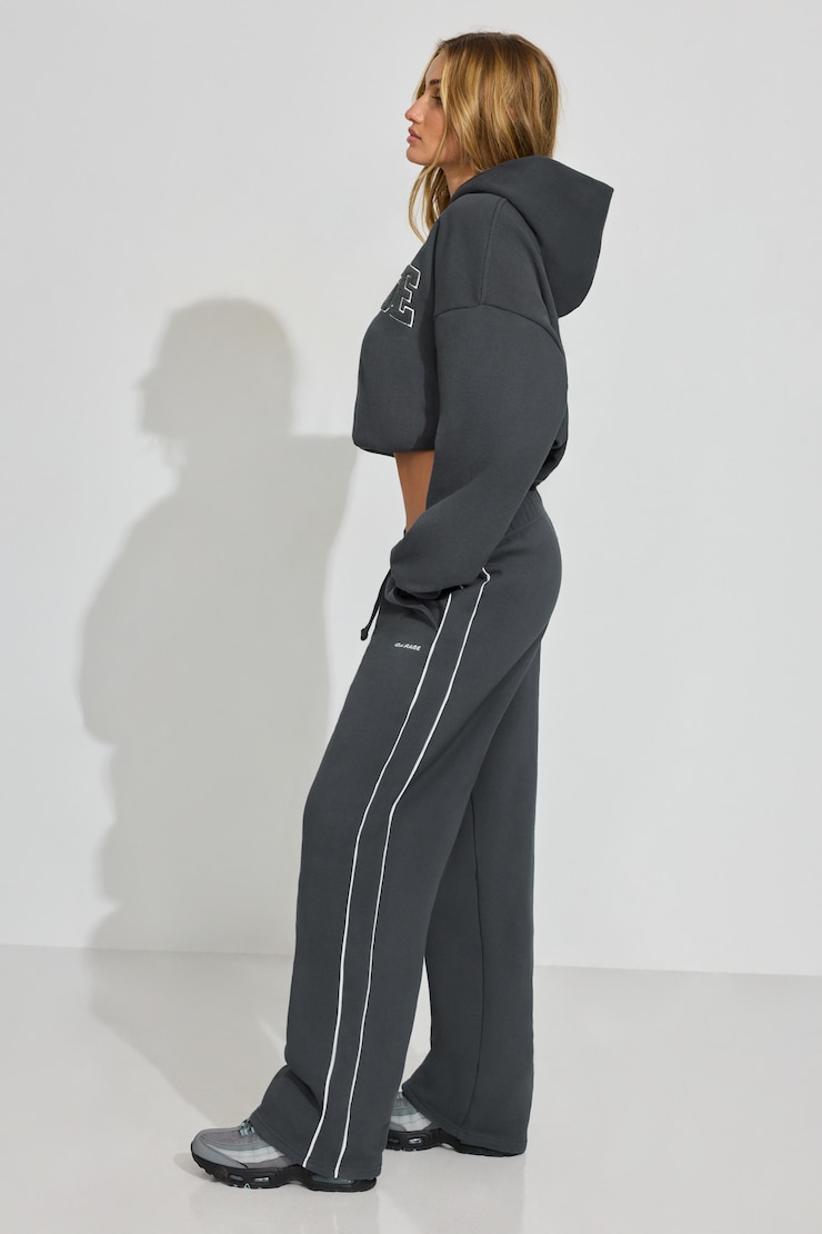 UltraFleece Straight Leg Sweatpants With Piping Gray