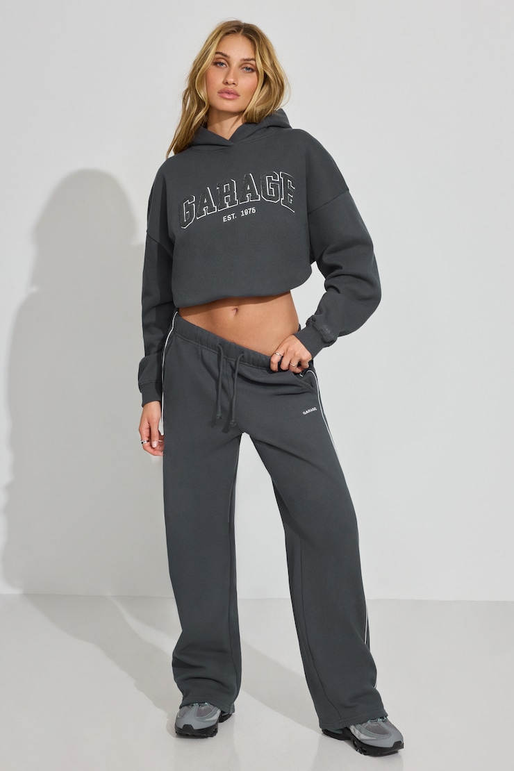 UltraFleece Straight Leg Sweatpants With Piping Gray - Image 2