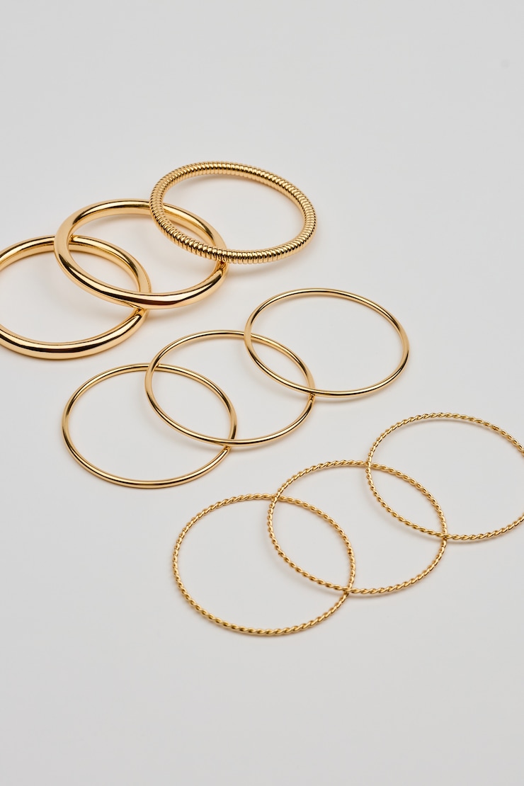 Set of 9 Twisted Bangles Yellow - Image 4