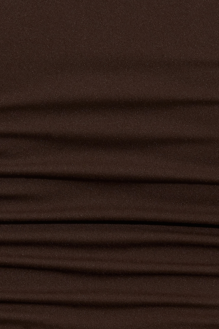 Sleek Plunge Halter Top Brown - Image 4