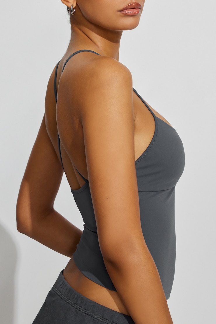 Sleek Underbust Crossback Cami Top Gray - Image 2