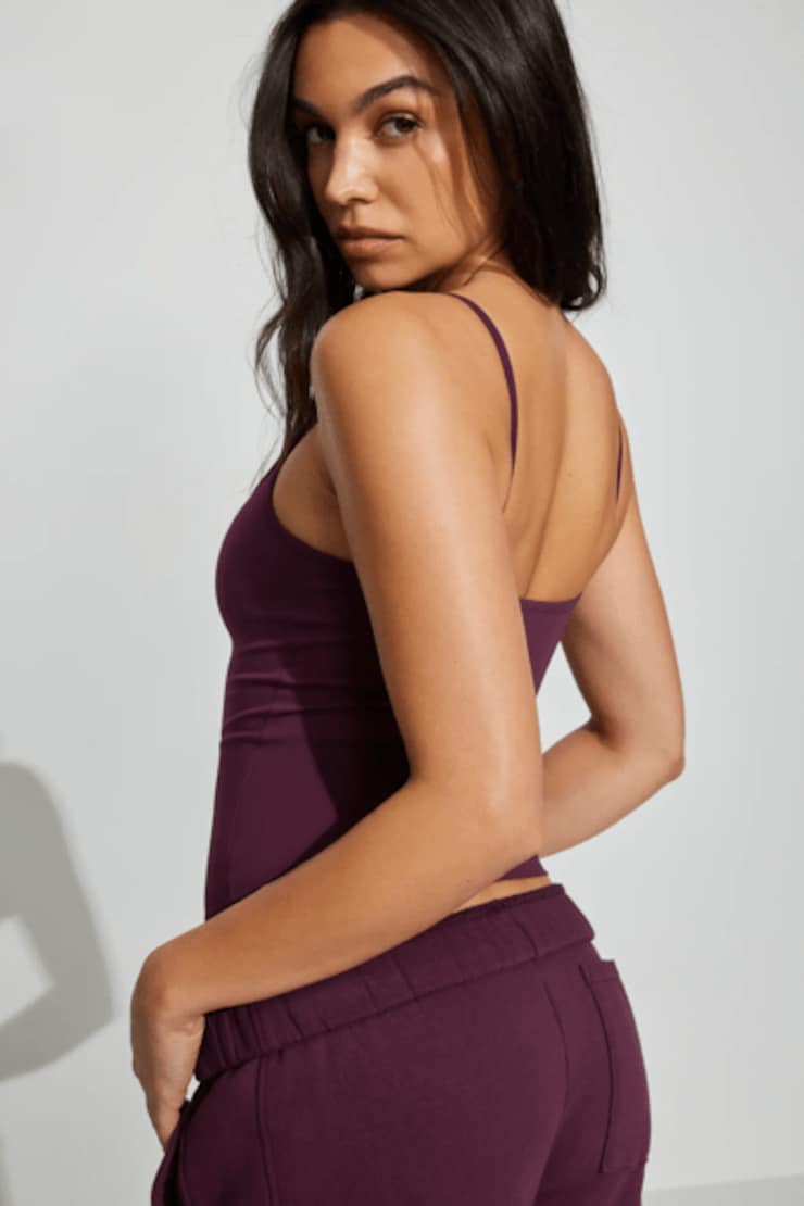 Sleek Scoop Cami Top Burgundy - Image 3