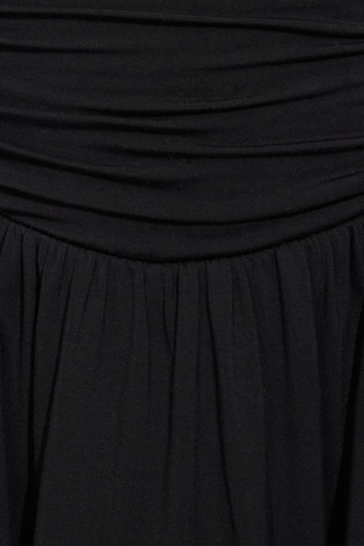 Plunge Halter Fit & Flare Dress Black - Image 4